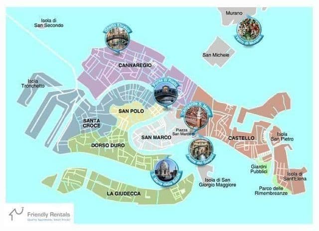 Bezirkskarte von Venedig