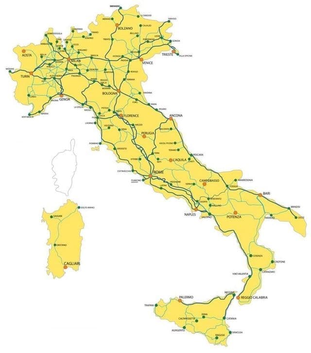 Venedig auf Italien-Karte