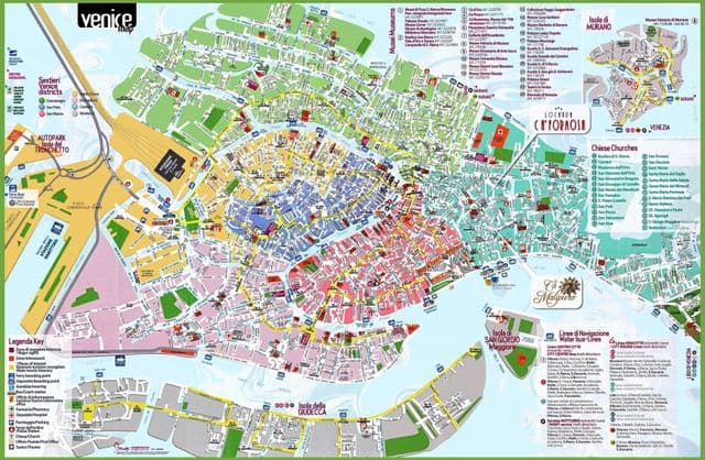 Straßenkarte von Venedig