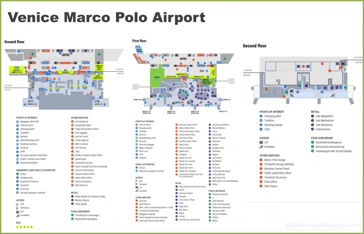 Karte des Flughafen-Terminals von Venedig