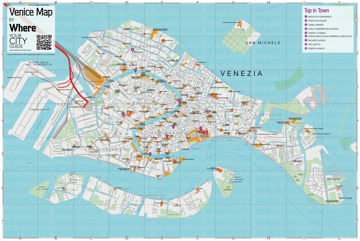 Karte der Venedig-Wanderwege